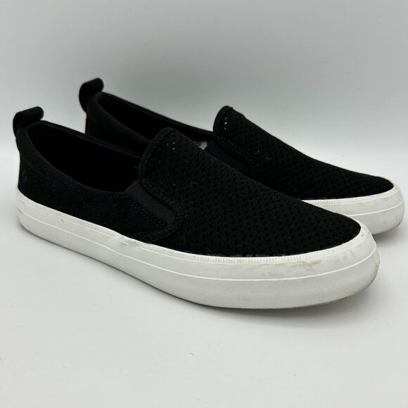 Sperry Top-Sider Memory Form Black Perforated  Slip-On Loafer Comfort Size 6.5 - Picture 2 of 10